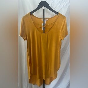 Women's Mustard Yellow Crisscross Top